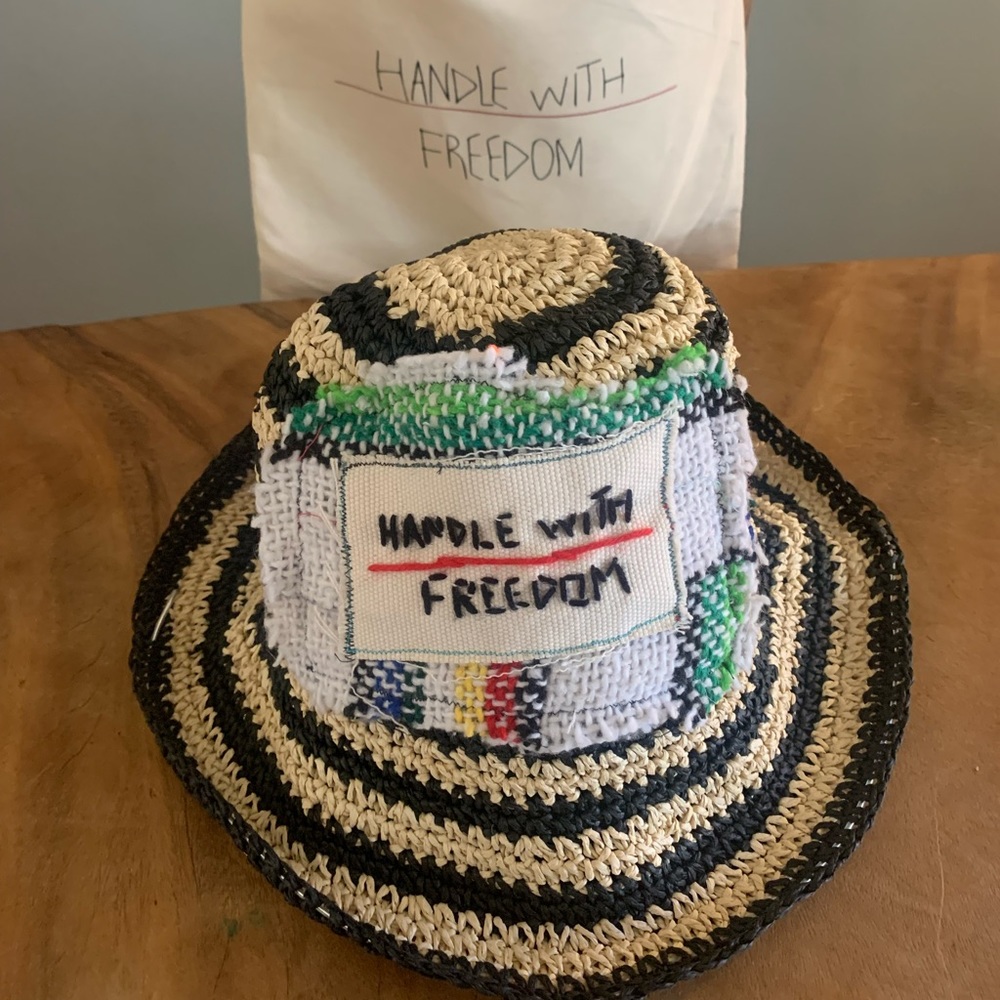 HANDLE WITH FREEDOM handmade in Italy Bucket Hat. Could be unisex